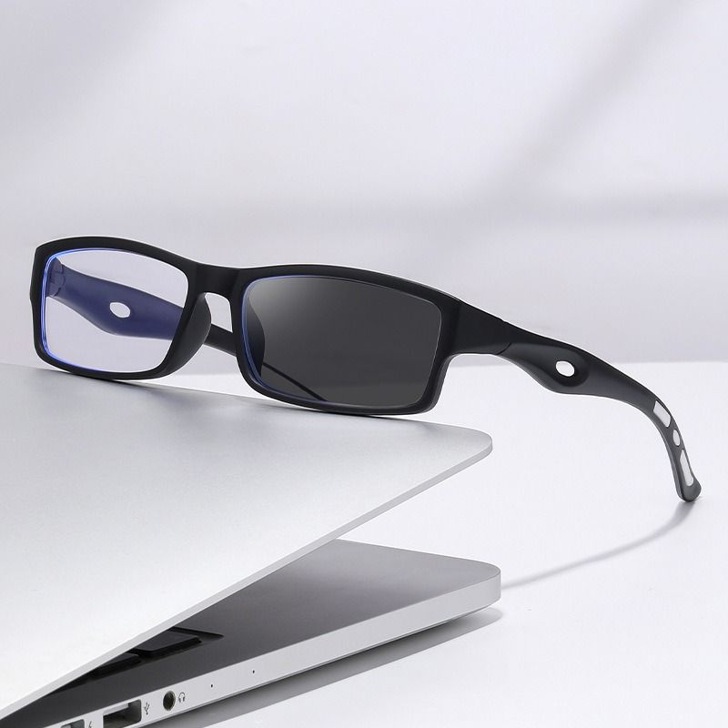 Black Red Anti slip Rectangle Verre Anti Reflet Sports Woman Men Cycling Sunglasses Photochromic Lens Anti Blue Light Glasses 1PC