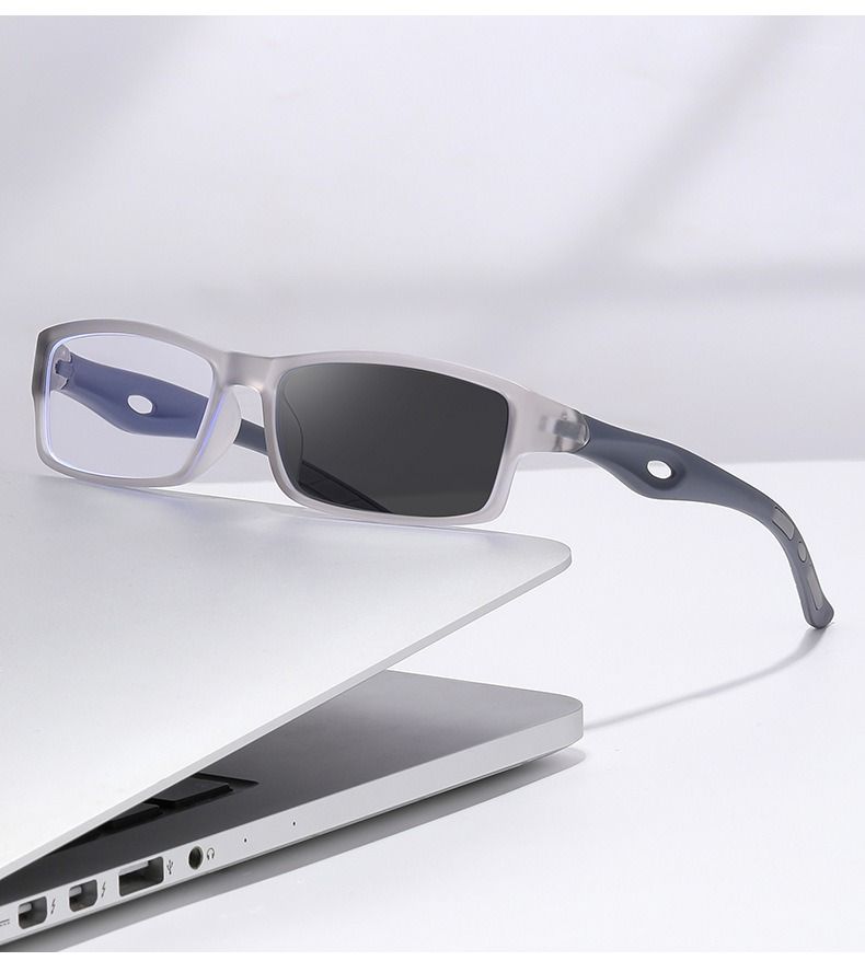 Black Red Anti slip Rectangle Verre Anti Reflet Sports Woman Men Cycling Sunglasses Photochromic Lens Anti Blue Light Glasses 1PC