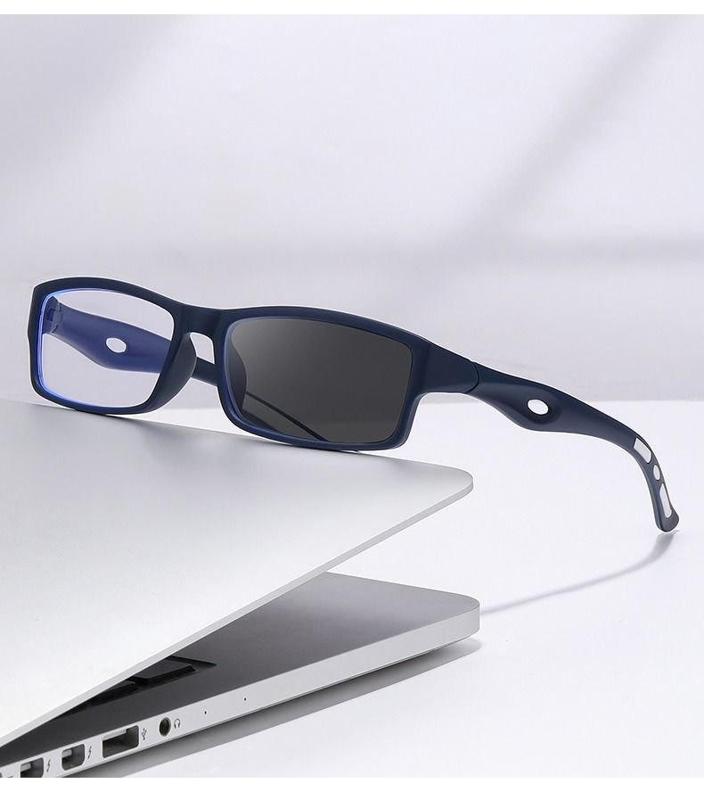 Black Red Anti slip Rectangle Verre Anti Reflet Sports Woman Men Cycling Sunglasses Photochromic Lens Anti Blue Light Glasses 1PC