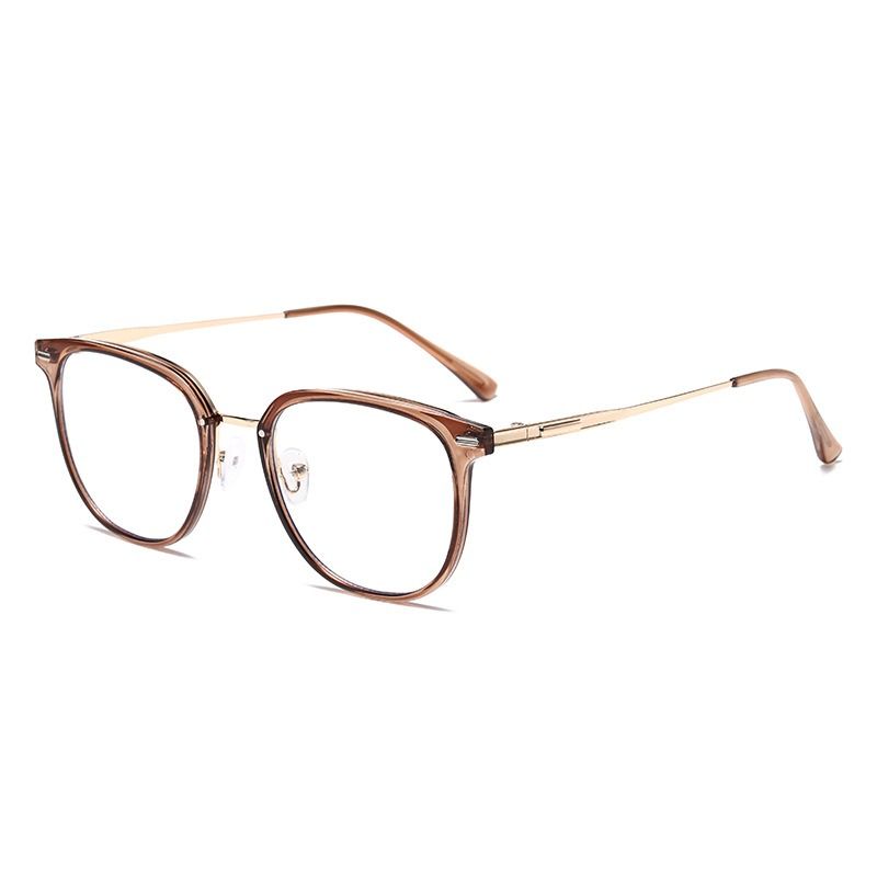 2025 Square New Fashion Trend Color-Changing Anti Blue Light Eyeglasses Photochromic Plain PC Glasses Frame 1PC