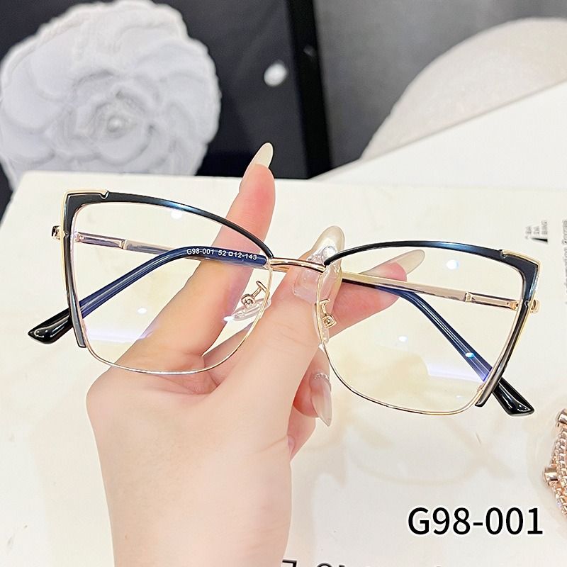 New Design Luxury Half Frame Cat Eye Eyeglasses Frames 2025 Metal Men Eye Glass Women Frames Optical Glasses for Men 1PC