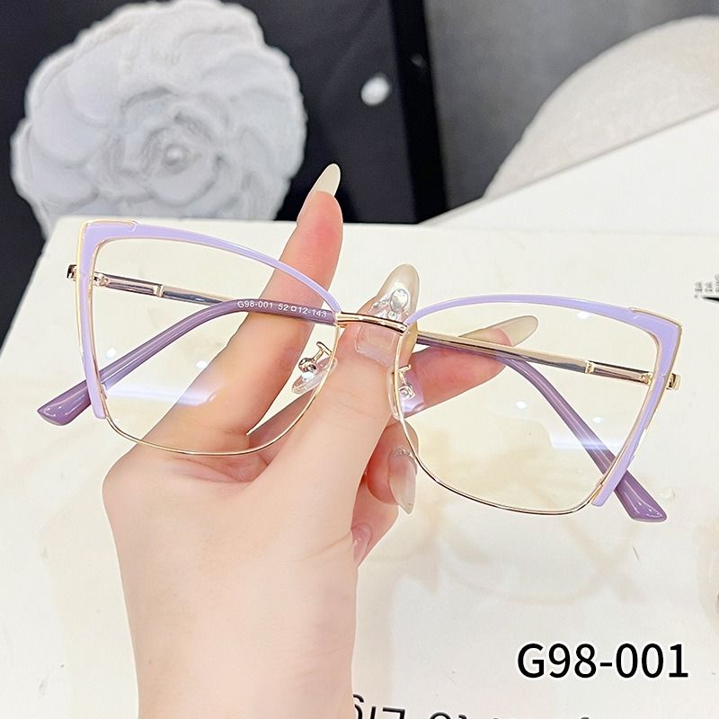 New Design Luxury Half Frame Cat Eye Eyeglasses Frames 2025 Metal Men Eye Glass Women Frames Optical Glasses for Men 1PC