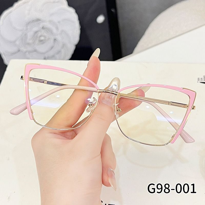 New Design Luxury Half Frame Cat Eye Eyeglasses Frames 2025 Metal Men Eye Glass Women Frames Optical Glasses for Men 1PC
