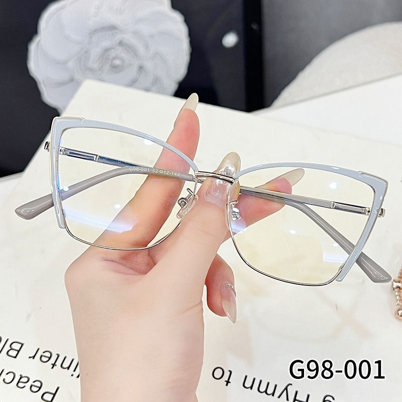 New Design Luxury Half Frame Cat Eye Eyeglasses Frames 2025 Metal Men Eye Glass Women Frames Optical Glasses for Men 1PC