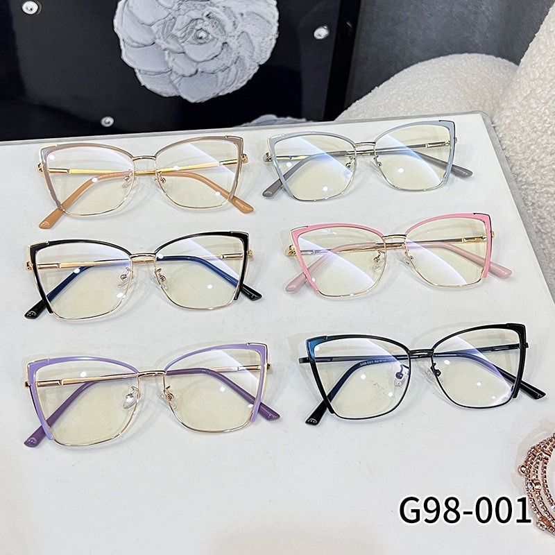 New Design Luxury Half Frame Cat Eye Eyeglasses Frames 2025 Metal Men Eye Glass Women Frames Optical Glasses for Men 1PC