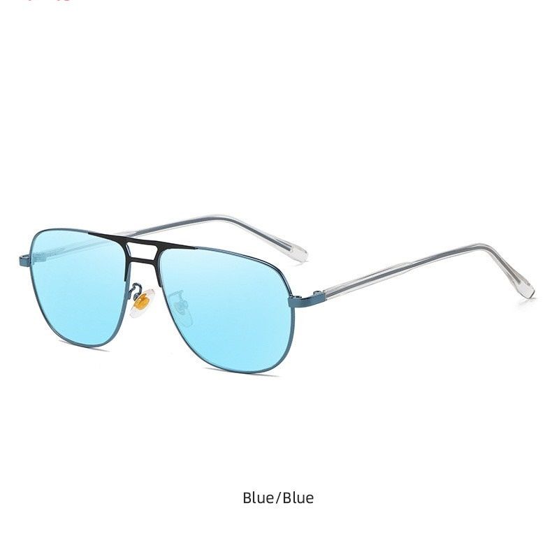 Latest Color-Changing Anti-Blue Light Phtochromic Glasses Retro Metal Double Beam Optical Glasses Frame for Men Popular Glasses Women and Men Photochromic Eyewear Frame 1PC