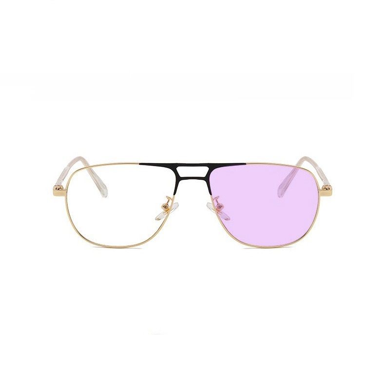 Latest Color-Changing Anti-Blue Light Phtochromic Glasses Retro Metal Double Beam Optical Glasses Frame for Men Popular Glasses Women and Men Photochromic Eyewear Frame 1PC