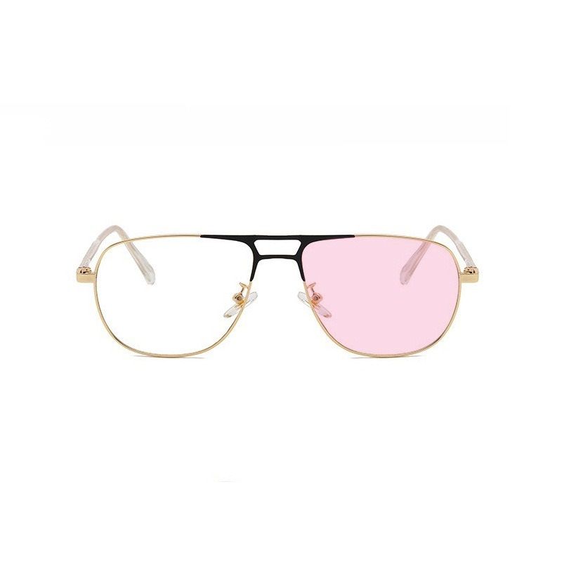 Latest Color-Changing Anti-Blue Light Phtochromic Glasses Retro Metal Double Beam Optical Glasses Frame for Men Popular Glasses Women and Men Photochromic Eyewear Frame 1PC