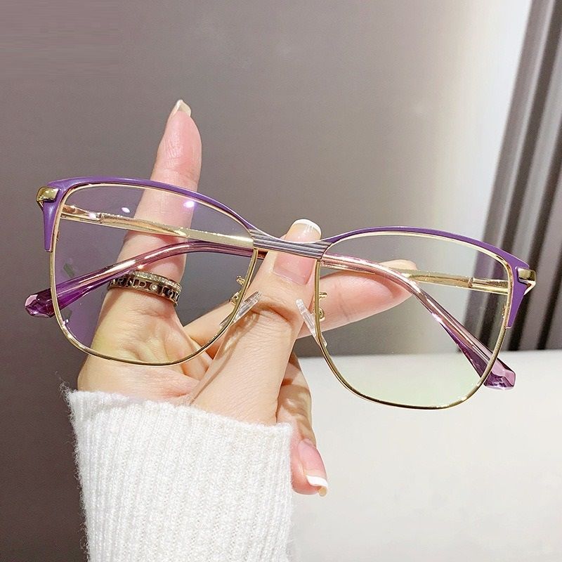 7143 Fashion Lady Butterfly Anti Blue Light Glasses Metal Optical Frames Attractive Eye Glasses for Women 1PC