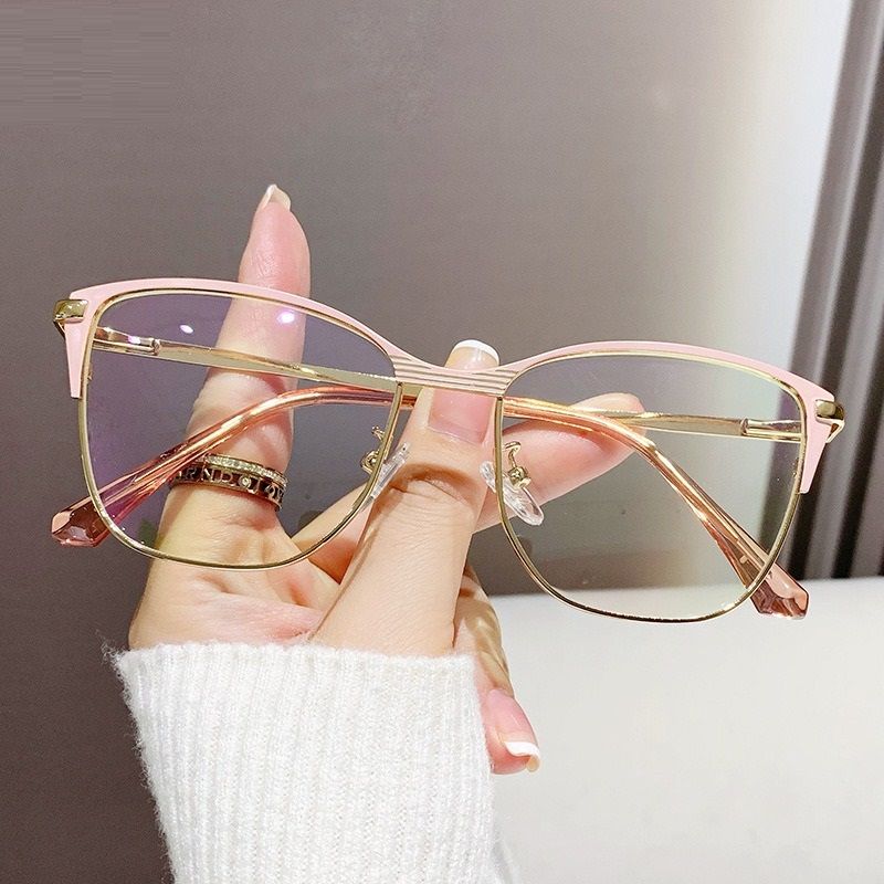 7143 Fashion Lady Butterfly Anti Blue Light Glasses Metal Optical Frames Attractive Eye Glasses for Women 1PC