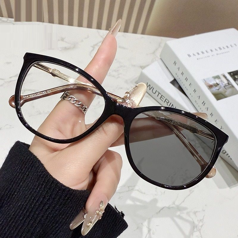 314 Fashion Photochromic Glasses Anti Blue Light Blocking Cat Eye Glasses for Women Optical Spectacle Eyeglasses Frames 1PC