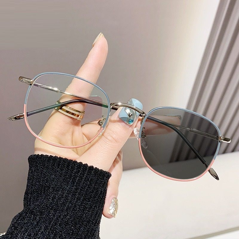 2025 New arrival women photochromic anti blue light glasses frame metal frame optical eyeglasses for men 1PC