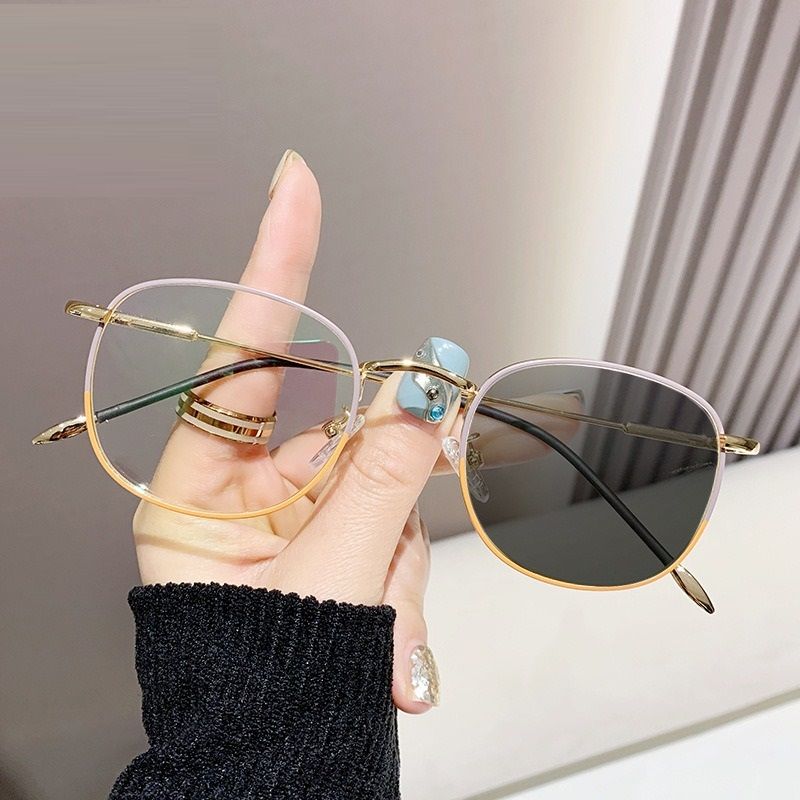 2025 New arrival women photochromic anti blue light glasses frame metal frame optical eyeglasses for men 1PC