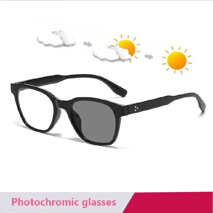 2025 New Arrival Unisex Photochromic Glasses Square Anti Blue Light Computer Eyewear for Women Men 1PC