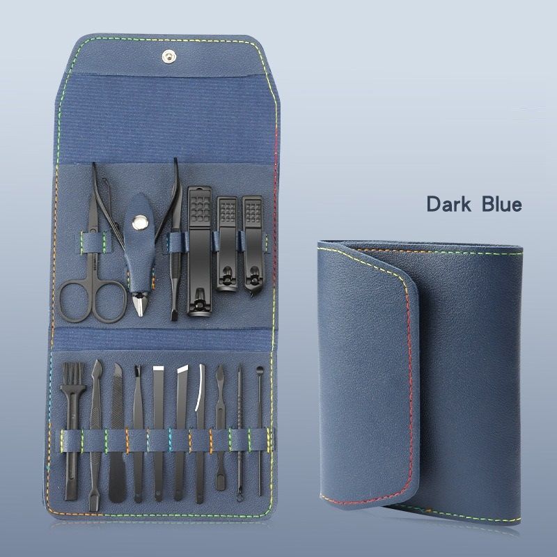 4pcs Manicure Pedicure Tools Stainless Steel Nail Clipper Sets Good Leather Case Manicure Kit for Travel and Gift