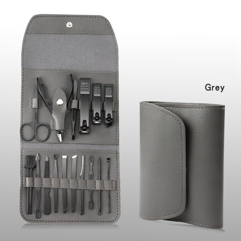 4pcs Manicure Pedicure Tools Stainless Steel Nail Clipper Sets Good Leather Case Manicure Kit for Travel and Gift
