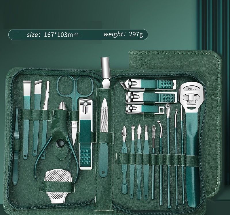 Professional 35-in-1 Home Manicure Pedicure Set Stainless Steel Nail Clipper Kit Personal Care Tools with Luxurious Travel Bag 7pv
