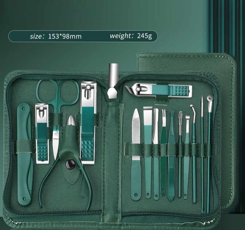 Professional 35-in-1 Home Manicure Pedicure Set Stainless Steel Nail Clipper Kit Personal Care Tools with Luxurious Travel Bag 7pv