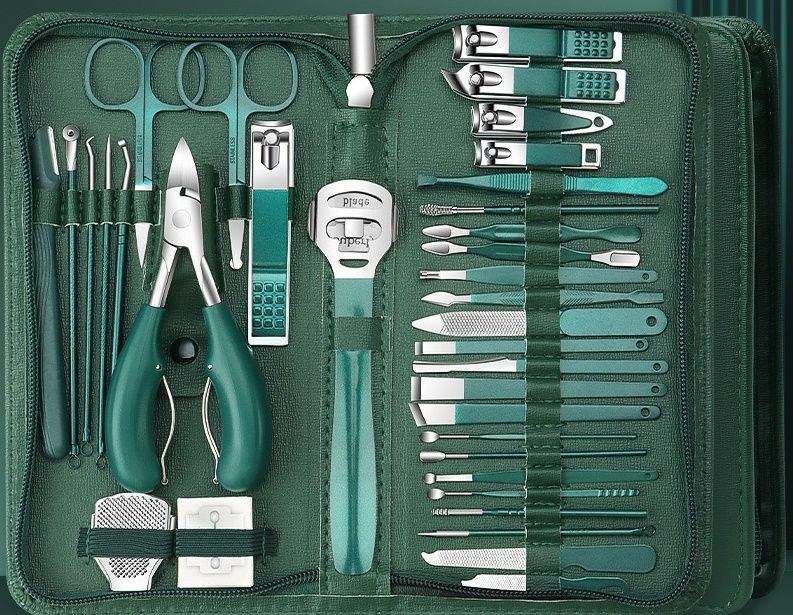 Professional 35-in-1 Home Manicure Pedicure Set Stainless Steel Nail Clipper Kit Personal Care Tools with Luxurious Travel Bag 7pv