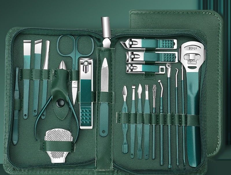 Professional 35-in-1 Home Manicure Pedicure Set Stainless Steel Nail Clipper Kit Personal Care Tools with Luxurious Travel Bag 7pv
