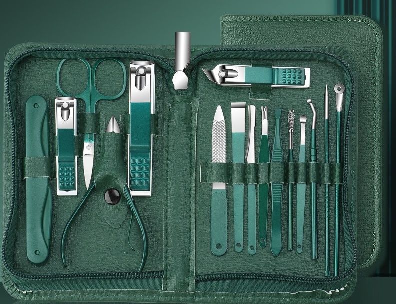 Professional 35-in-1 Home Manicure Pedicure Set Stainless Steel Nail Clipper Kit Personal Care Tools with Luxurious Travel Bag 7pv