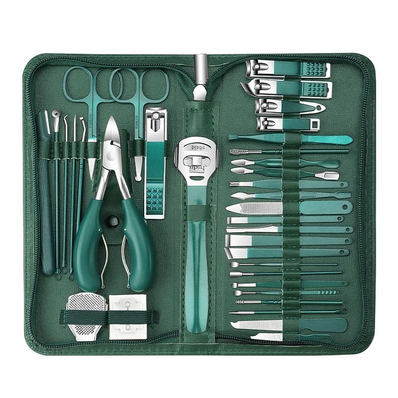 Professional 35-in-1 Home Manicure Pedicure Set Stainless Steel Nail Clipper Kit Personal Care Tools with Luxurious Travel Bag 7pv