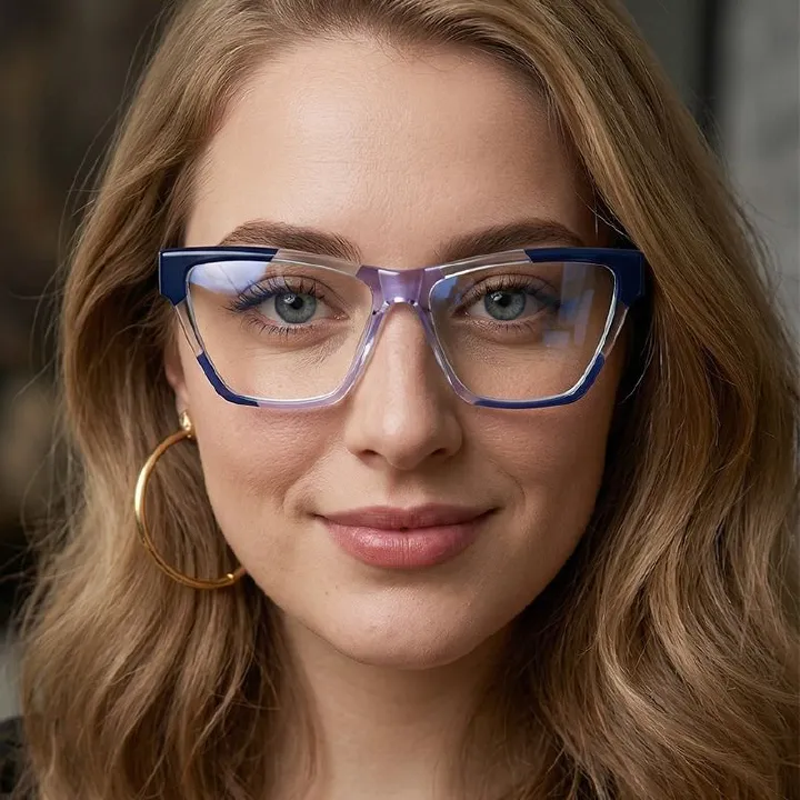 2026 New Women Colorful Square Glasses Candy Color Patchwork Rim Optical Frames Female Trendy Blue Light Blocking Decor Eyewear 1PC