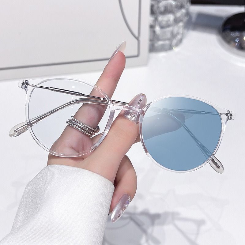 B4 Photochromic Glasses Cat Eye Glasses Fashionable Metal Optical Computer Glasses Frame Eyeglasses Woman Eyewear 1PC
