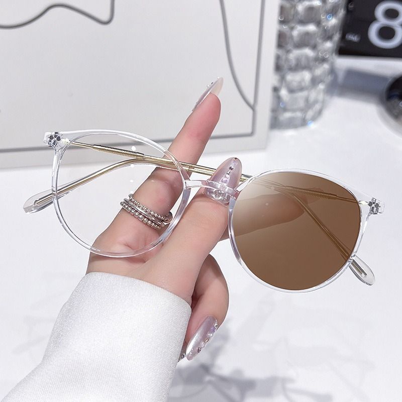 B4 Photochromic Glasses Cat Eye Glasses Fashionable Metal Optical Computer Glasses Frame Eyeglasses Woman Eyewear 1PC