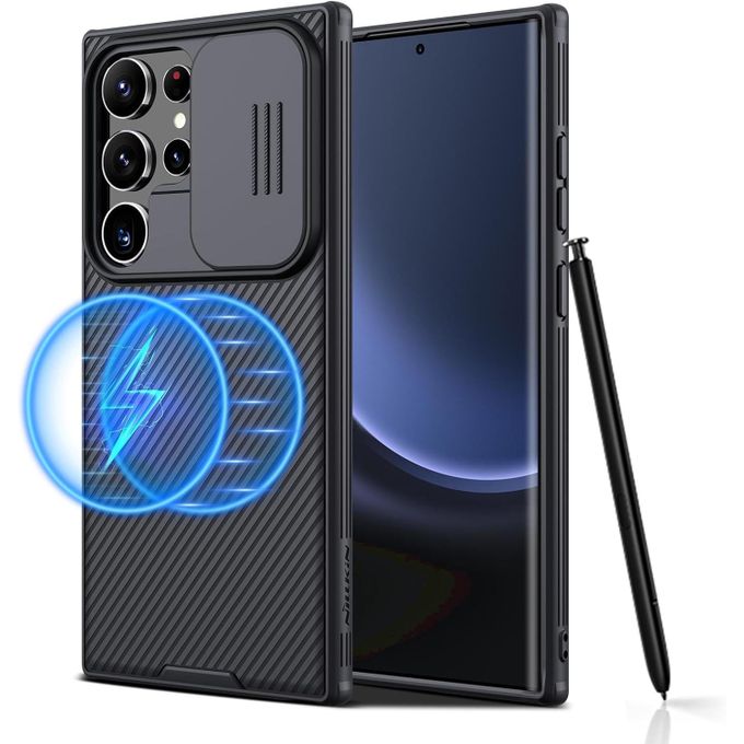 Nilkin Galaxy S24 Ultra Case with Camera Cover, CamShield Pro for Samsung S24 Ultra 5G Phone Case, Slim Fit Thin Shockproof Cover