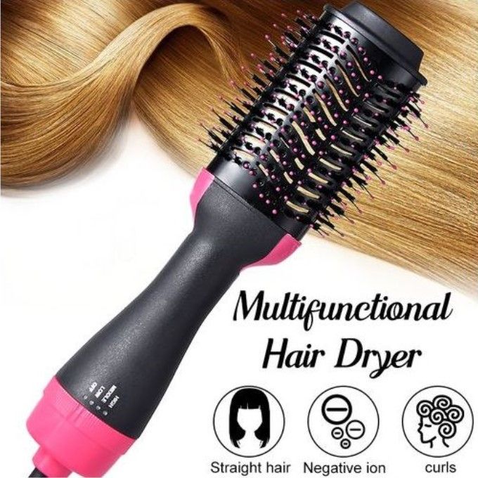 Multifunction Hair Dryer & Volumizer Negative Ion Straightener; Electric Blow Dryer Brush 3 In 1 Hair Straightener