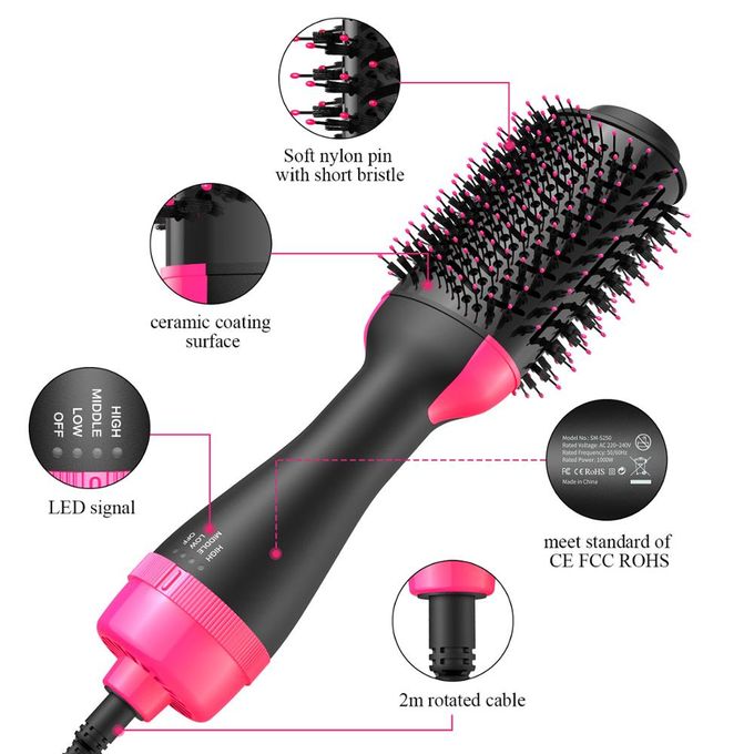 Multifunction Hair Dryer & Volumizer Negative Ion Straightener; Electric Blow Dryer Brush 3 In 1 Hair Straightener