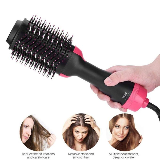 Multifunction Hair Dryer & Volumizer Negative Ion Straightener; Electric Blow Dryer Brush 3 In 1 Hair Straightener