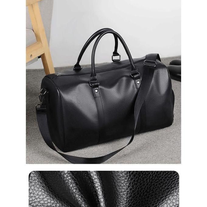 Medium Size Leather Travel Bag, Retro New Fashion Short Trip Travel Bag For Men And Women