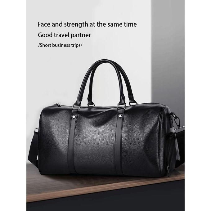Medium Size Leather Travel Bag, Retro New Fashion Short Trip Travel Bag For Men And Women