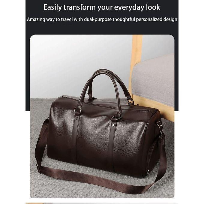 Medium Size Leather Travel Bag, Retro New Fashion Short Trip Travel Bag For Men And Women
