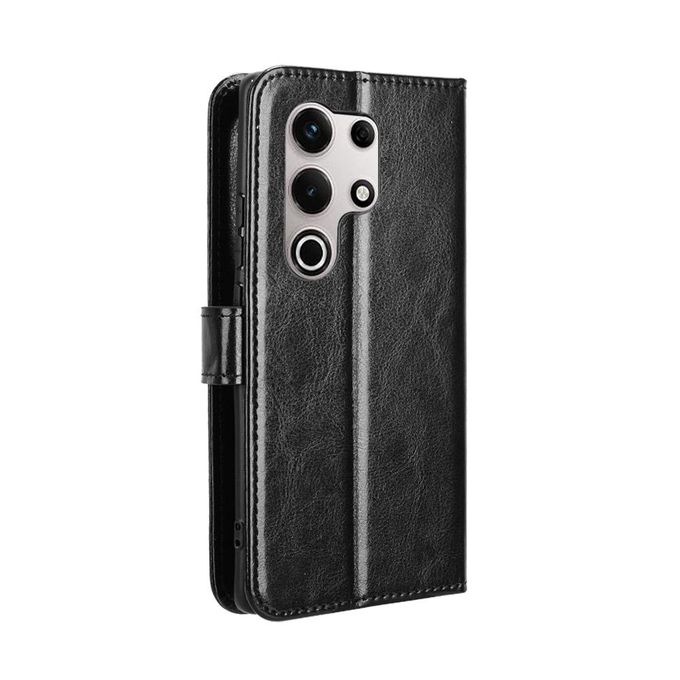 Samsung Galaxy S25 Ultra Wallet Case Anti-lost Cover Shockproof Stand Flip Leather Case Black