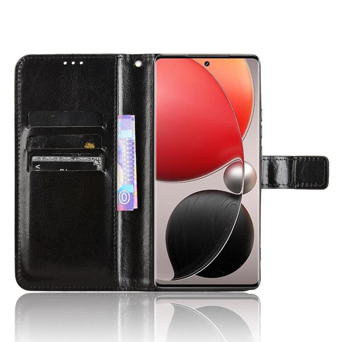 Samsung Galaxy S25 Ultra Wallet Case Anti-lost Cover Shockproof Stand Flip Leather Case Black