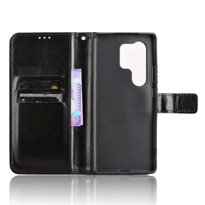 Samsung Galaxy S25 Ultra Wallet Case Anti-lost Cover Shockproof Stand Flip Leather Case Black