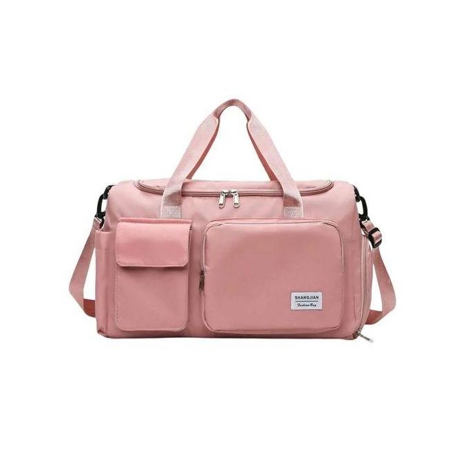Fashion Pocket Front Gym Duffel Bag with Shoe Compartment