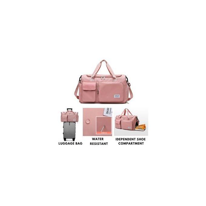 Fashion Pocket Front Gym Duffel Bag with Shoe Compartment