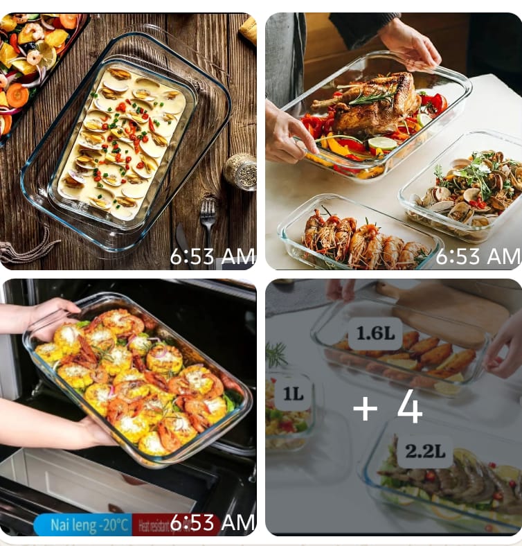 3 in1 glass baking tins