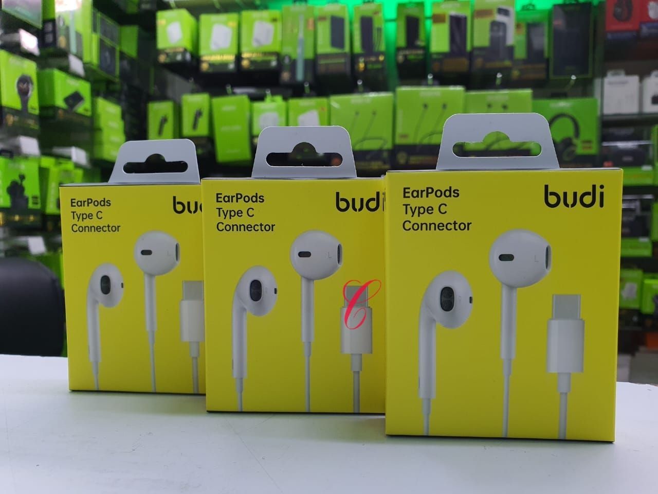 Budi EP20T Type C hands free earphones, Type-C Headphones Stereo In-Ear Headset For Phones Without 3.5 Earphone Jack
