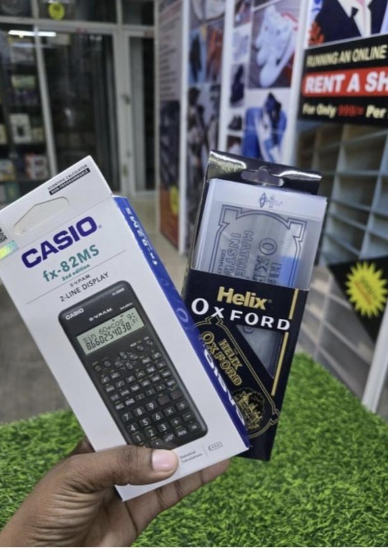 Casio fx-82ms + Transparent HELIX Oxford mathematical set for high-school and JSS high quality set and calculator