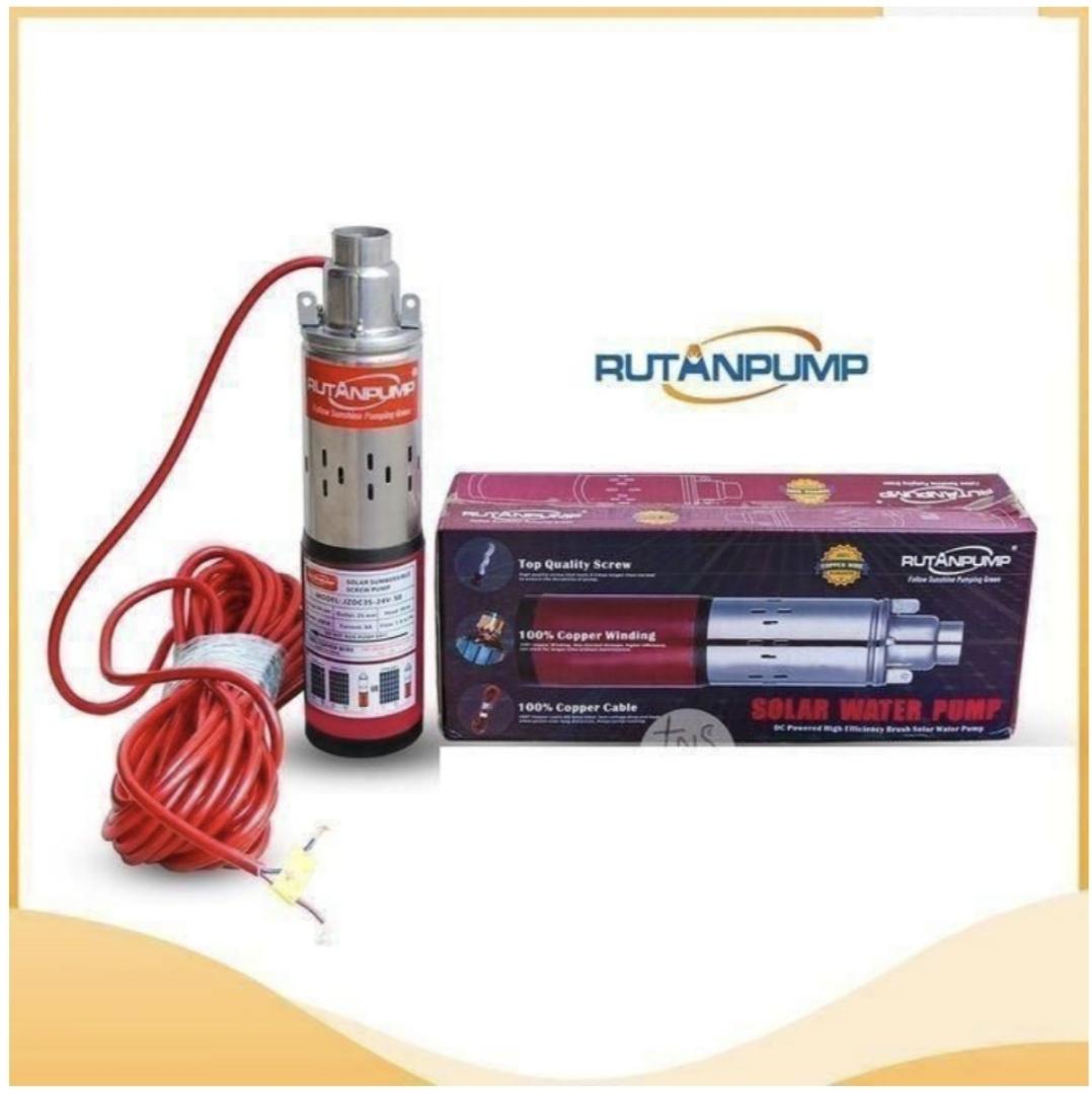 RUTANPUMP Water Pump Submersible Solar 24V 250Watt DC Battery Can Run On Battery Power Deep Water Well High Quality Imported Product Irrigation Village Fields Home Restaurants Hotels Office