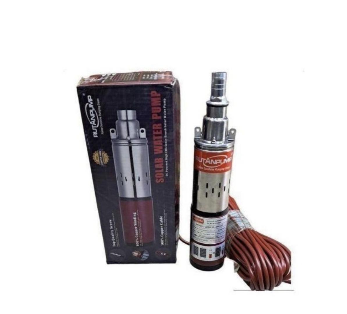 RUTANPUMP Water Pump Submersible Solar 24V 250Watt DC Battery Can Run On Battery Power Deep Water Well High Quality Imported Product Irrigation Village Fields Home Restaurants Hotels Office