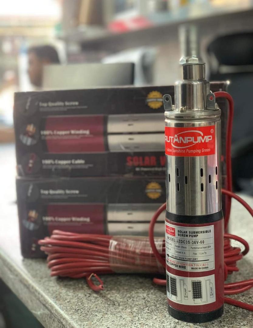 RUTANPUMP Water Pump Submersible Solar 24V 250Watt DC Battery Can Run On Battery Power Deep Water Well High Quality Imported Product Irrigation Village Fields Home Restaurants Hotels Office