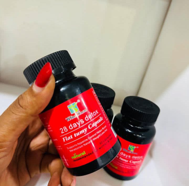 Wins Town 28 Day Detox Flat Tummy Capsules – Belly Fat Burner, Cleanse & Slim – 60 Capsules
