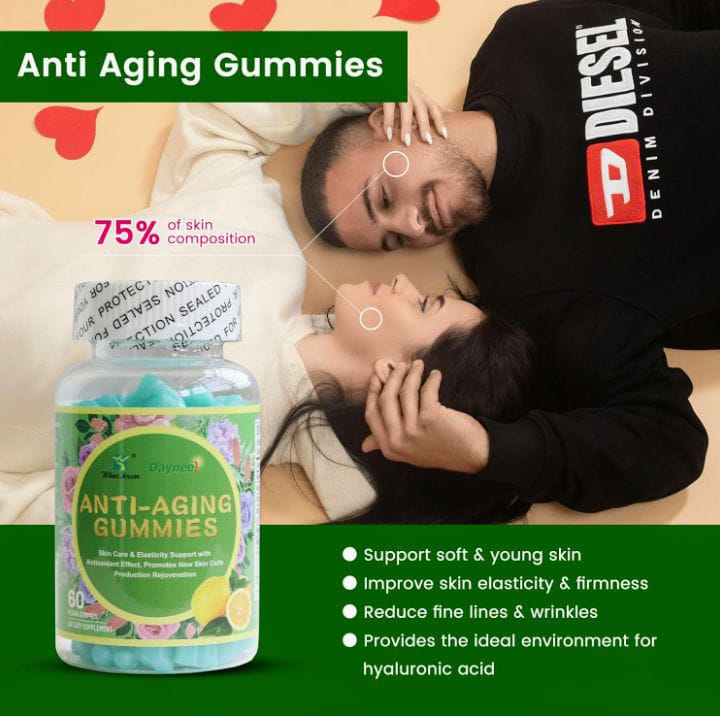 Anti-Aging Collagen Gummies – Skin, Hair & Joint Support  and cell rejuvination . Age like fine wine– 60 Gummies