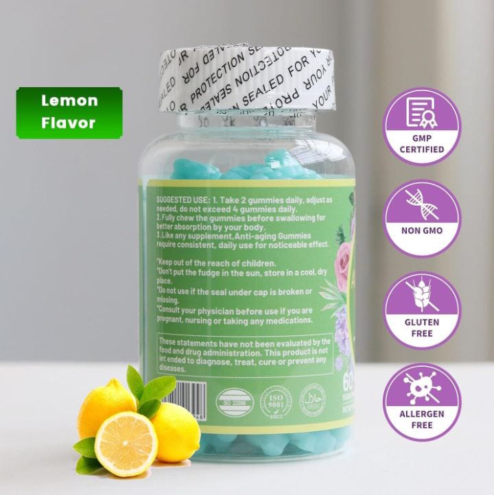 Anti-Aging Collagen Gummies – Skin, Hair & Joint Support  and cell rejuvination . Age like fine wine– 60 Gummies